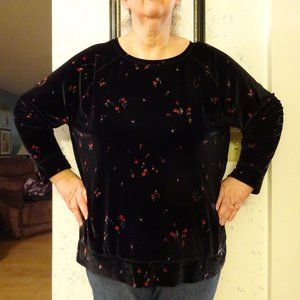 3X velour black with flowers top